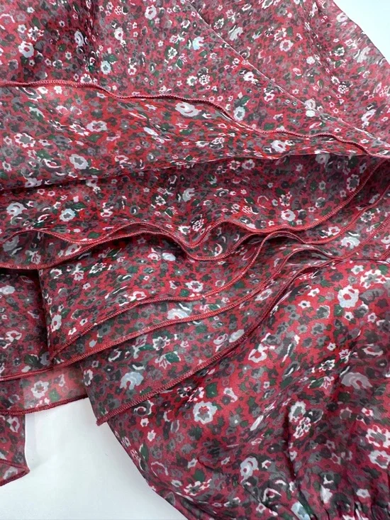 Selkie Floral Puff Sleeve Mini Dress Lightweight Romantic Cottagecore - Picture 8 of 8